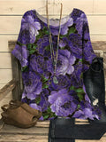 Women's Purple Flower Alzheimer's Awareness Support Shirt