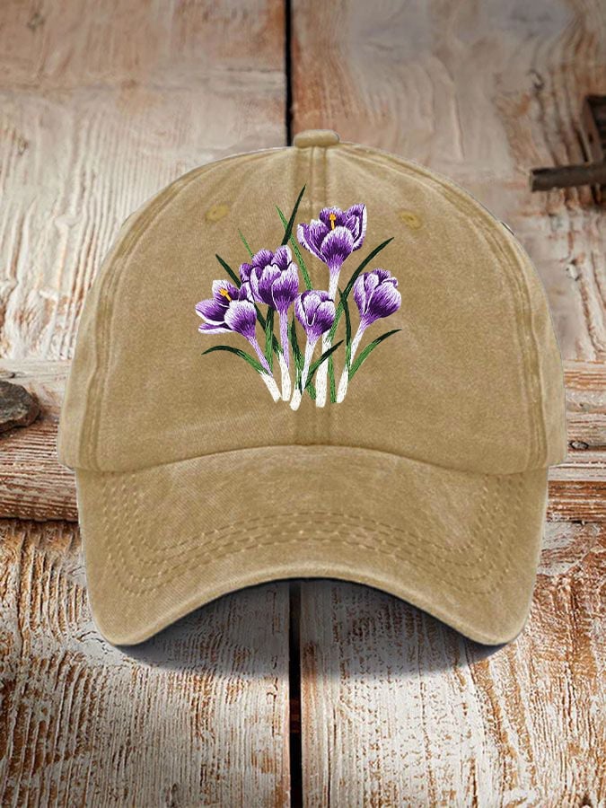 Alzheimer's Awareness Purple Floral Print Unisex Hat