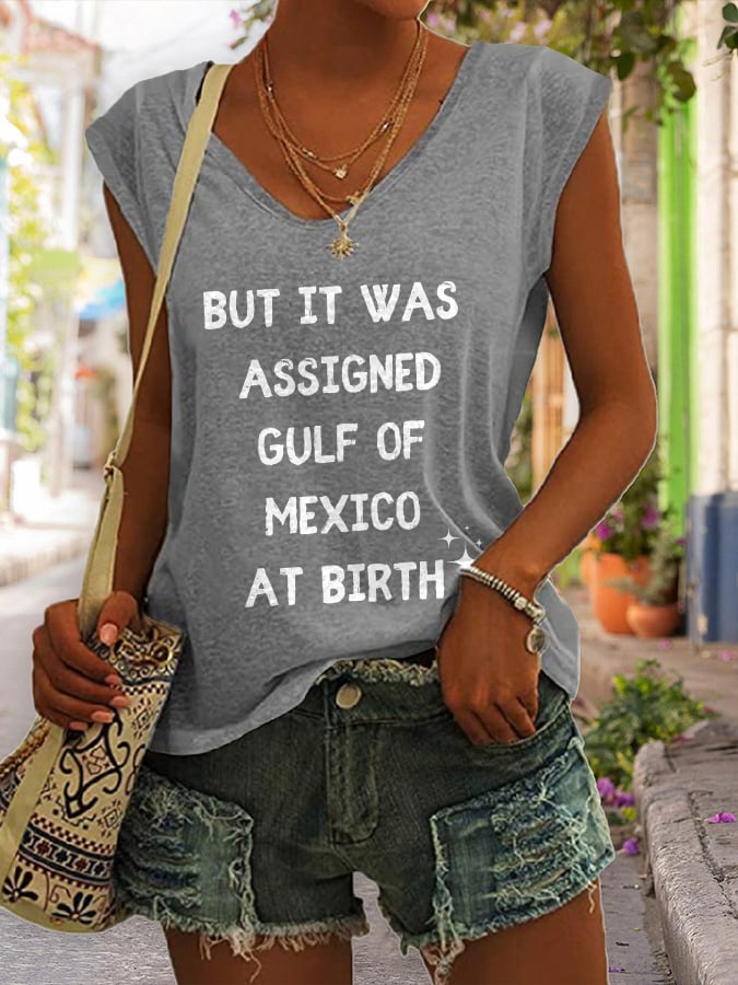Women's Retro But It Was Assigned Gulf Of Mexico At Birth Print Tank Top