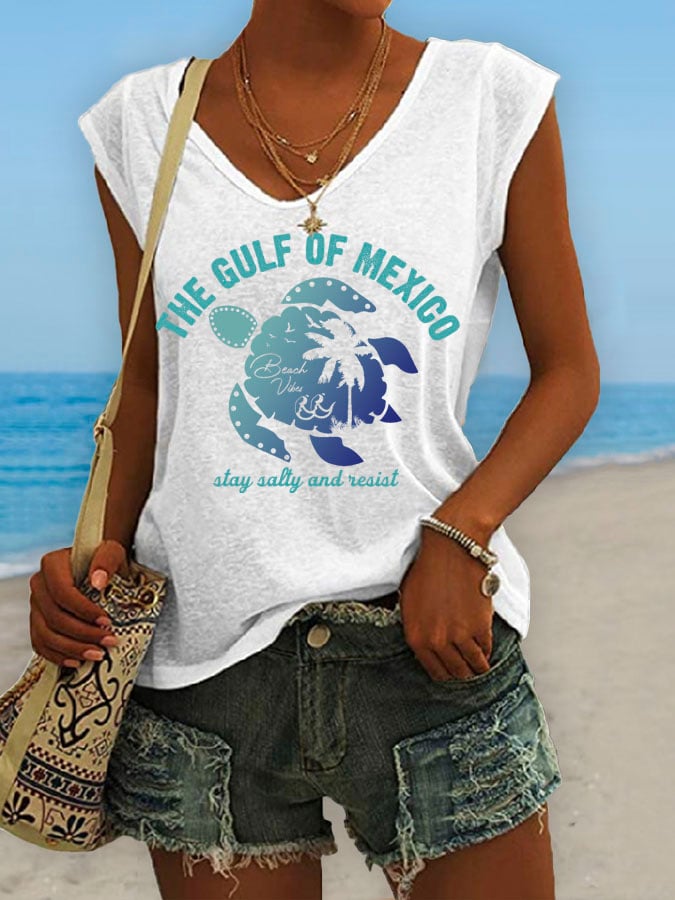 Women's Gulf Of Mexico Print Tank Top