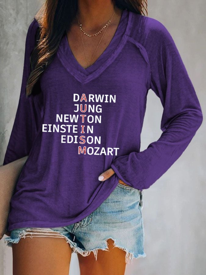 Women's Autism Acceptance Print Long Sleeve T-Shirt