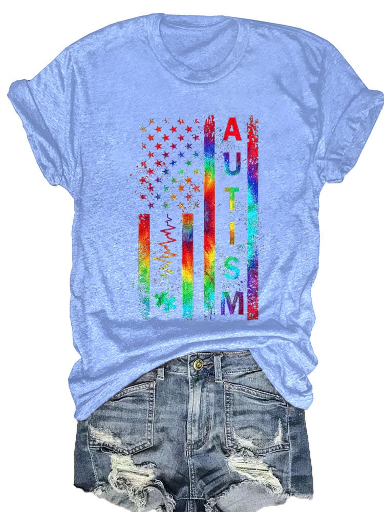 Autism Awareness Print Round neck T-Shirt