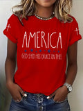Women'S Casual U.S. 250th Anniversary Commemorative Printed T-Shirt