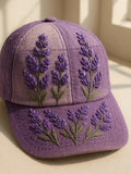 Purple Floral Print Baseball Cap