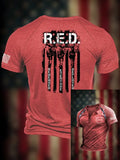 Men's RED Remember Everyone Deployed Henley Neck T-Shirt