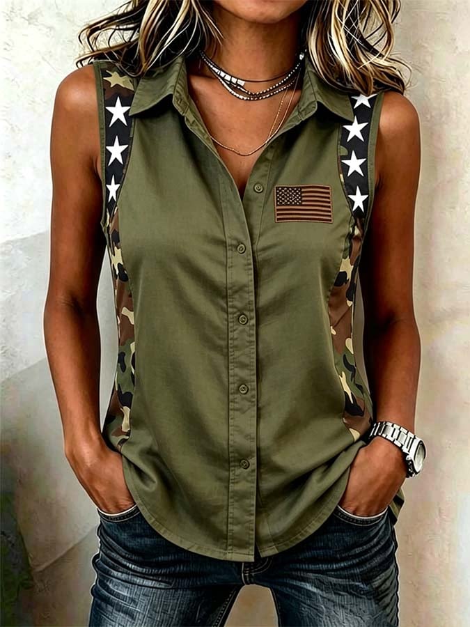 Women'S Casual Independence Day Printed Top