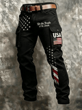 Men's Retro American Flag Print Shorts
