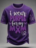 Men's Alzheimer's Awareness Print Crew Neck Top