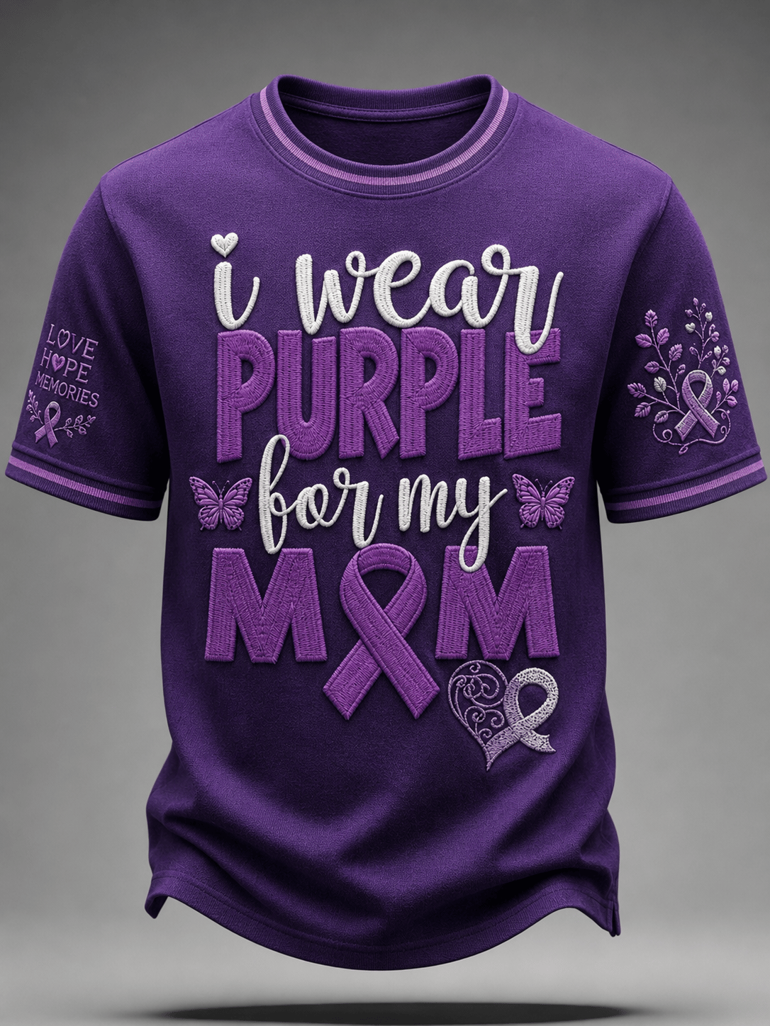 Men's Alzheimer's Awareness Print Crew Neck Top