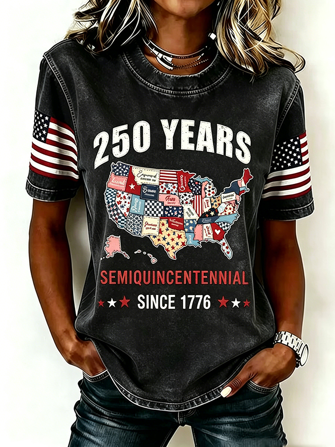 Women'S Casual Patriotic T-Shirt