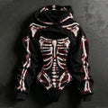 Women's Halloween Blood Stain And Skeleton Print Hoodie Two-piece Set