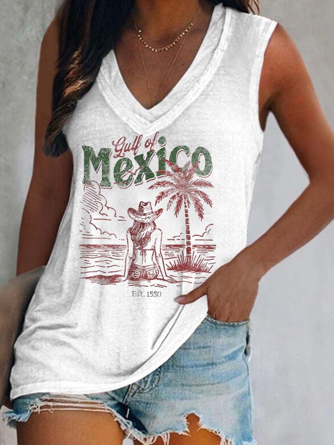 Women's Gulf of Mexico Print Casual Vest