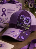 Alzheimer's Awareness Floral Print Baseball Cap