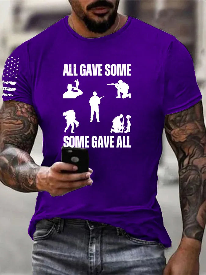 All Gave Some Some Gave All Pattern 100% Cotton T-Shirt
