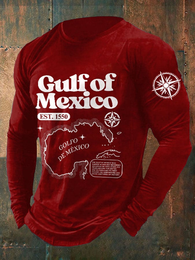 Men's Gulf Of Mexico Print Long Sleeve Top