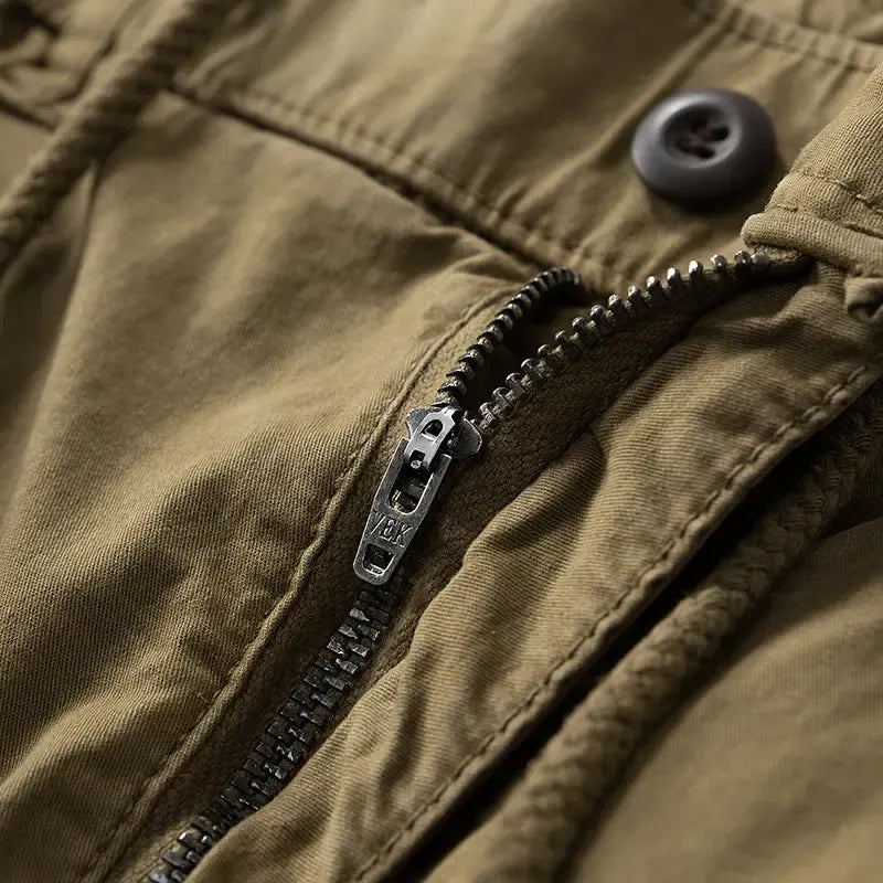 Men's Pants - Versatile Functional Cargo Pants for Men, Drawstring Cuffs, Multiple Pockets, Retro Outdoor Casual Style