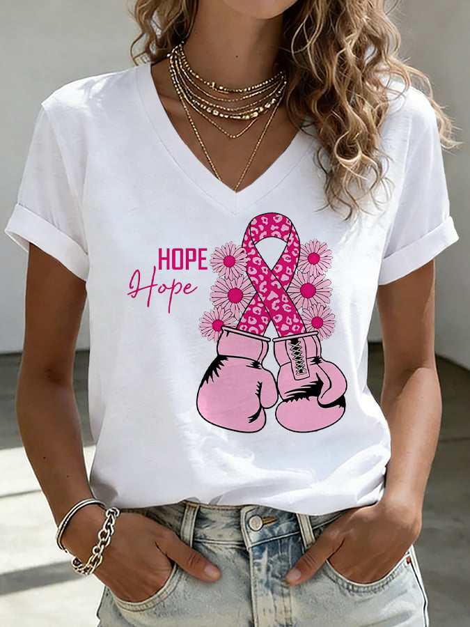 Women's Breast cancer Print Top