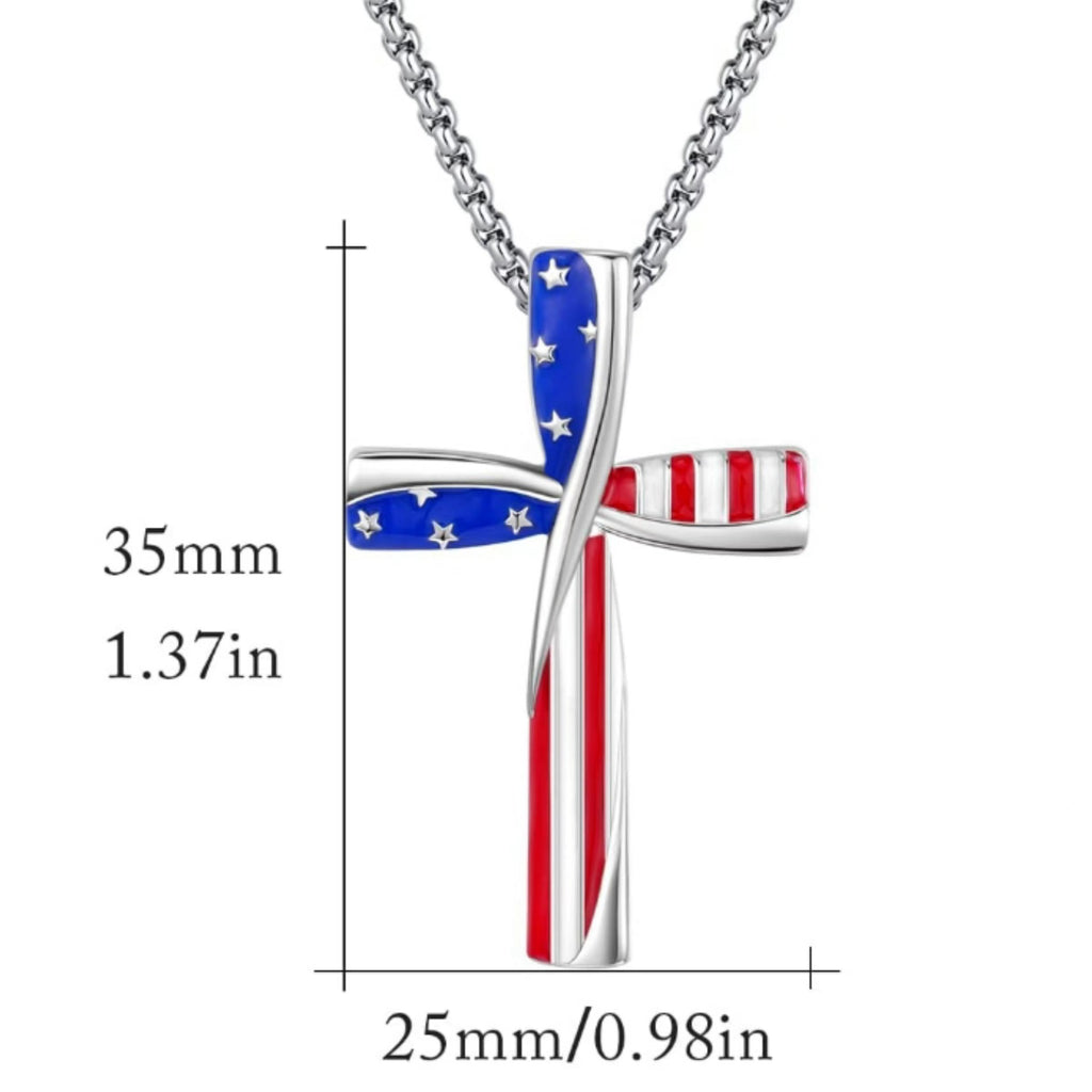 Men's American Flag Pendant Necklace