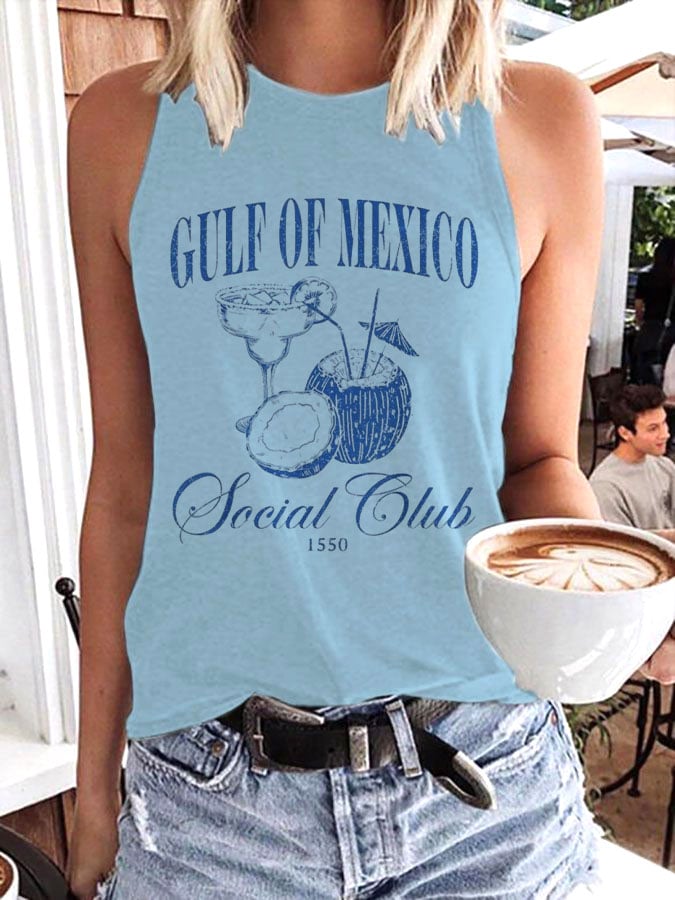Women's Gulf Of Mexico Print Transfer Casual Vest