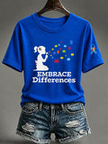 Women'S Casual Autism-Print Short-Sleeve T-Shirt