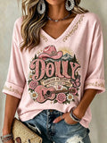 Women's Rip Country Music Lover Queen of Country Print T-Shirt