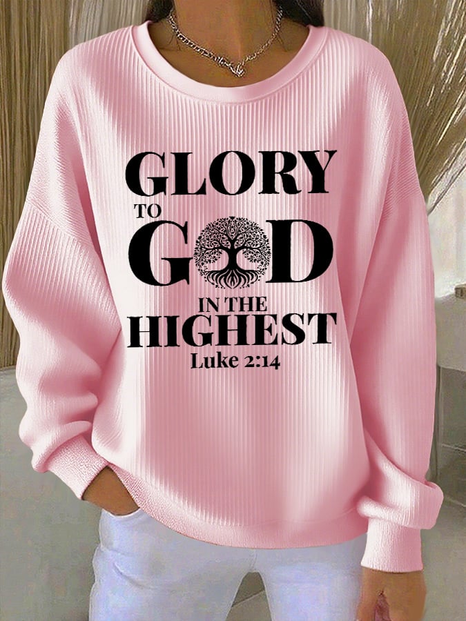 Women's Casual Autumn/Winter GLORY TO GOD IN THE HIGHEST Sweatshirt