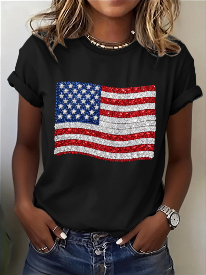 Women's American flag Printed T-Shirt