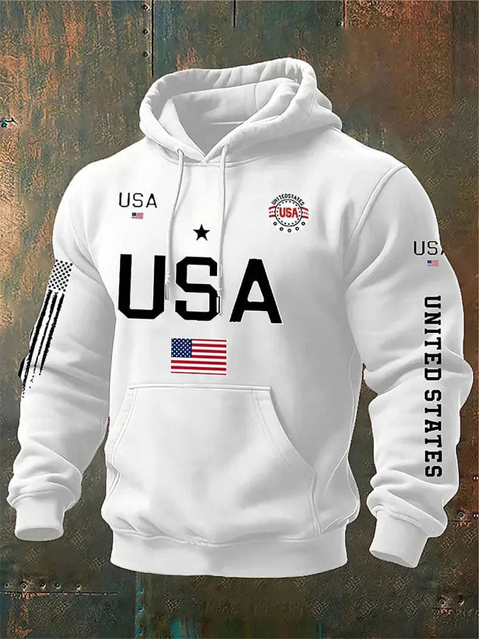 Men's Casual Printed Hooded Sweatshirt