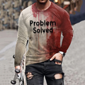 Bloody Problem Solved Halloween Print Long Sleeve T-shirt