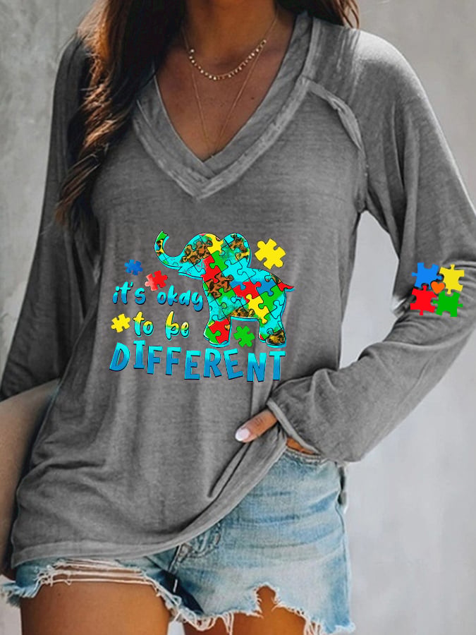 Women's It's Ok To Be Different V-neck T-shirt