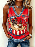 Women's 250th Anniversary American Puppy Print Vest
