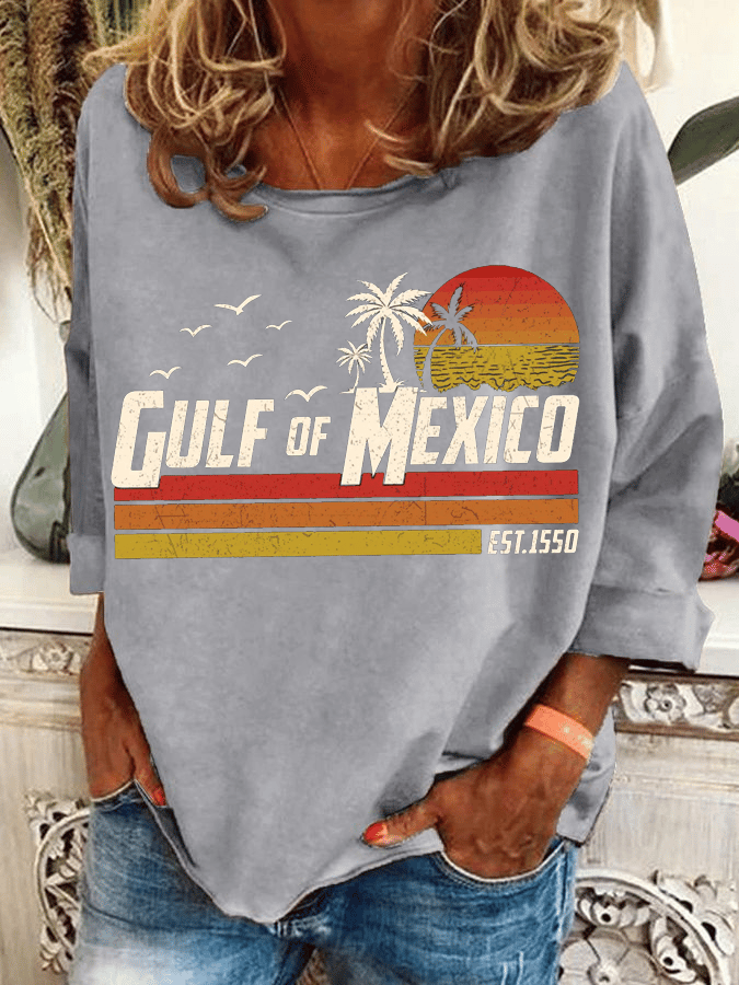 Women's Gulf of Mexico Print Casual Sweatshirt