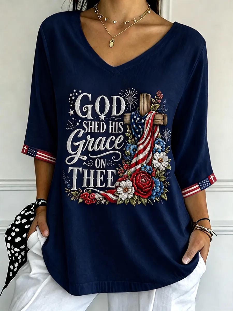 Women's Casual Faith Graphic Print T-Shirt