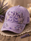 Purple Floral Print Casual Hat