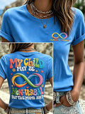 Women's Autism Awareness Graphic Casual Crewneck Top