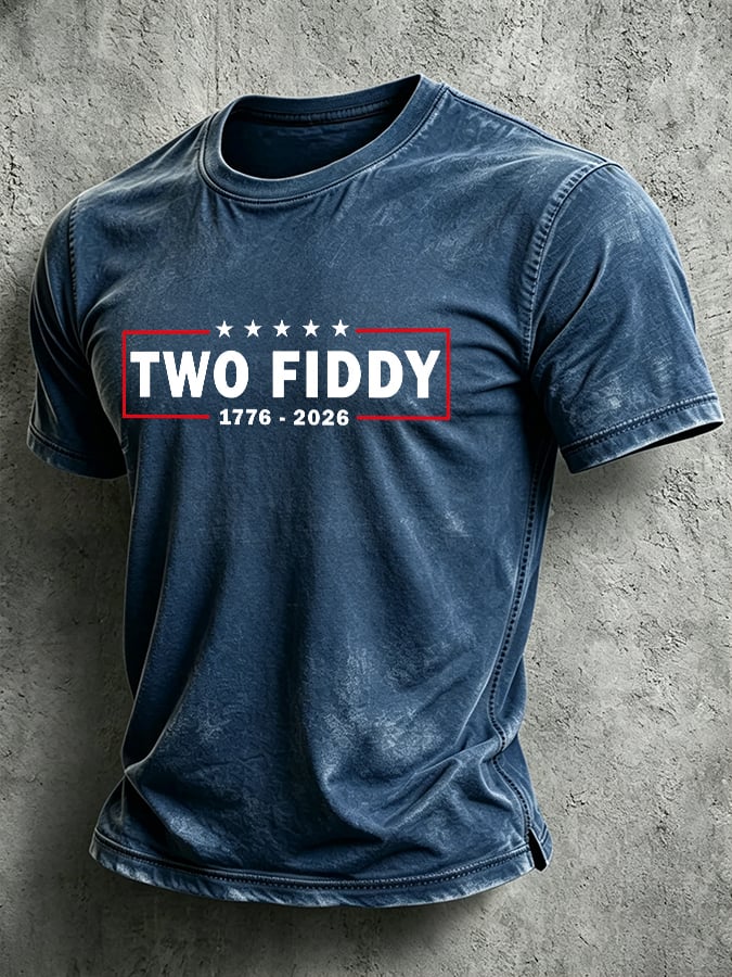 Men's Retro Two Fiddy 250 Years  Printed Casual T-Shirt