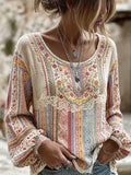 Women's Vintage Floral Breast Cancer Print Top