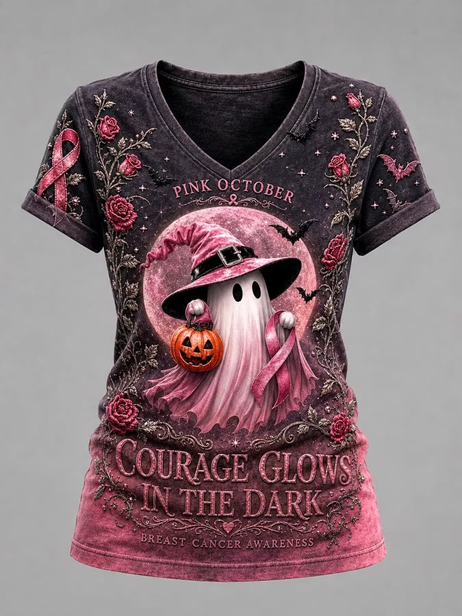 Women's Breast Cancer Halloween  Print Hoodie