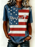 Women'S Casual Patriotic T-Shirt