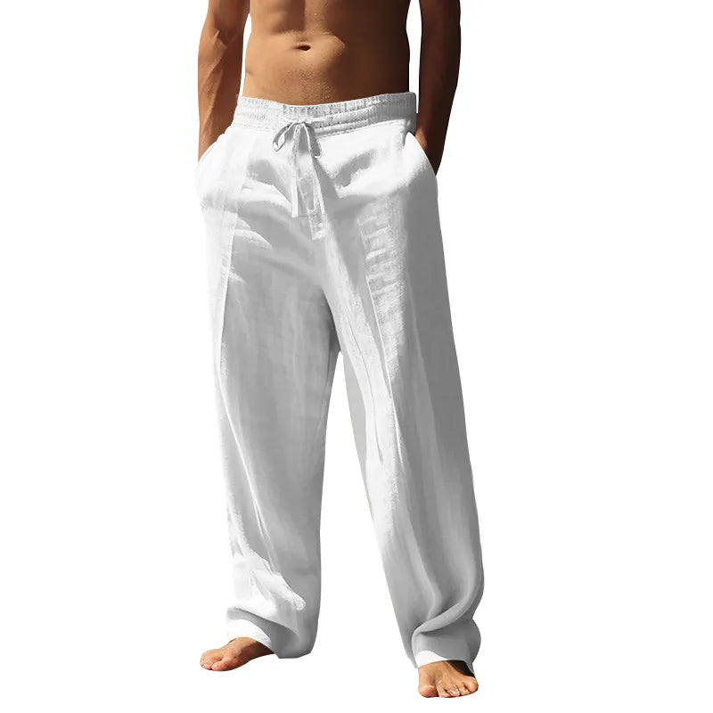 Men’s 4-Pack Casual Pants – Lightweight, Breathable, Elastic Waist, Wide Straight Leg