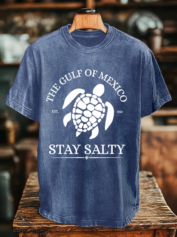 Men's Gulf Of Mexico Printed Round Neck T-Shirt