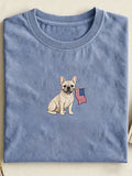 Unisex USA 250th Independence Day Puppy Print T-shirt