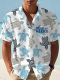 Men's Vacation Gulf of Mexico Turtle Print Waffle Shirt