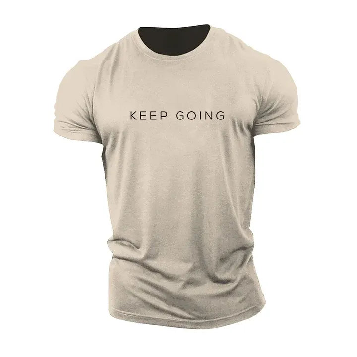 Men's Keep Going Crew Neck Cotton Short-Sleeve T-Shirt