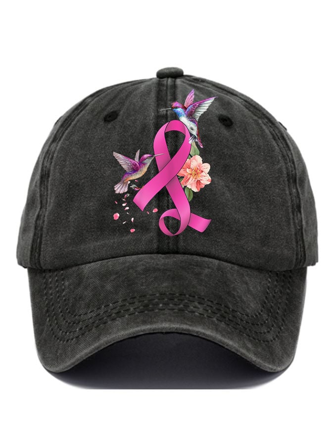 Pink Ribbon Breast Cancer Awareness Faith Hope Love Hat