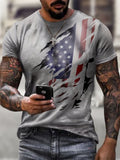 Men's American Flag Print T-Shirt