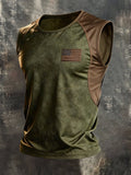 Men's Retro Independence Day Patriot Crew Neck Tank Top