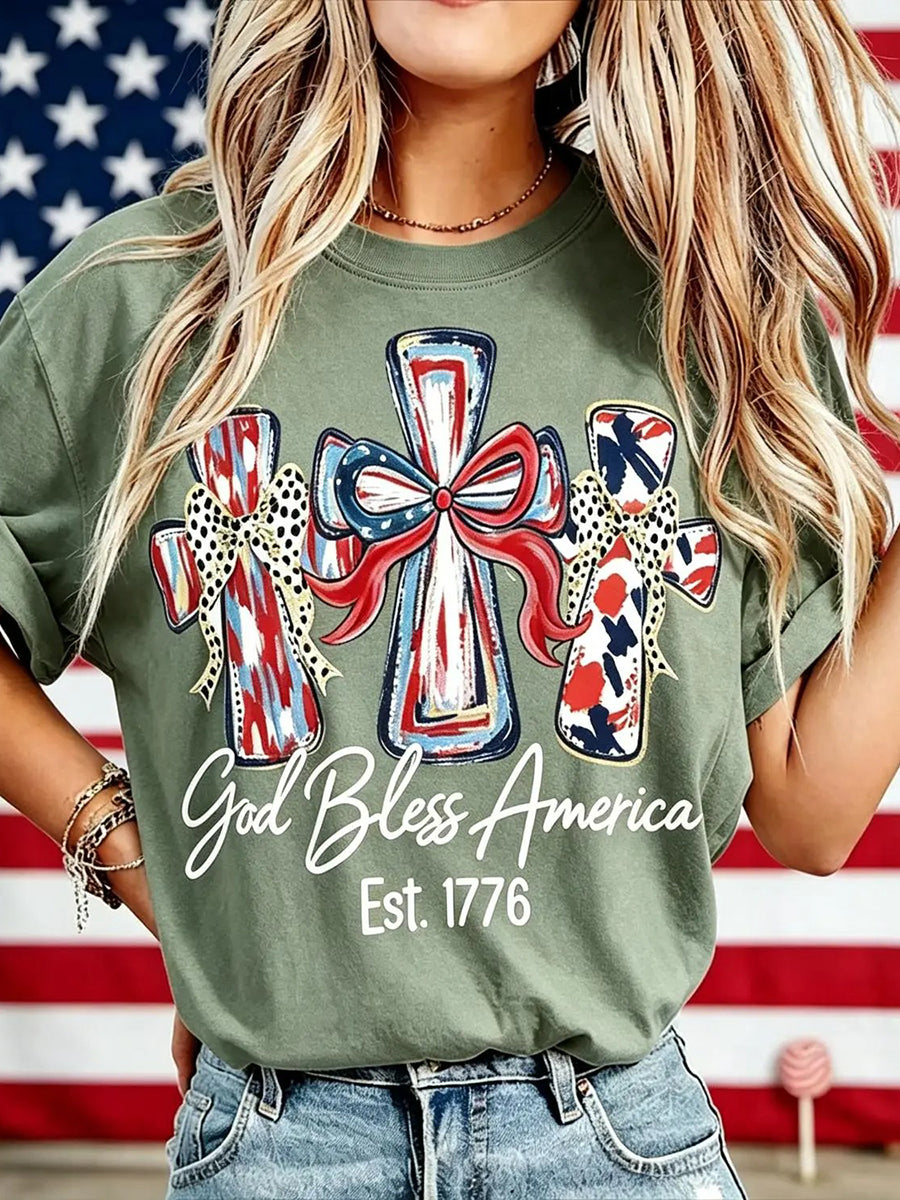 God Bless America Washed Cotton T-Shirt
