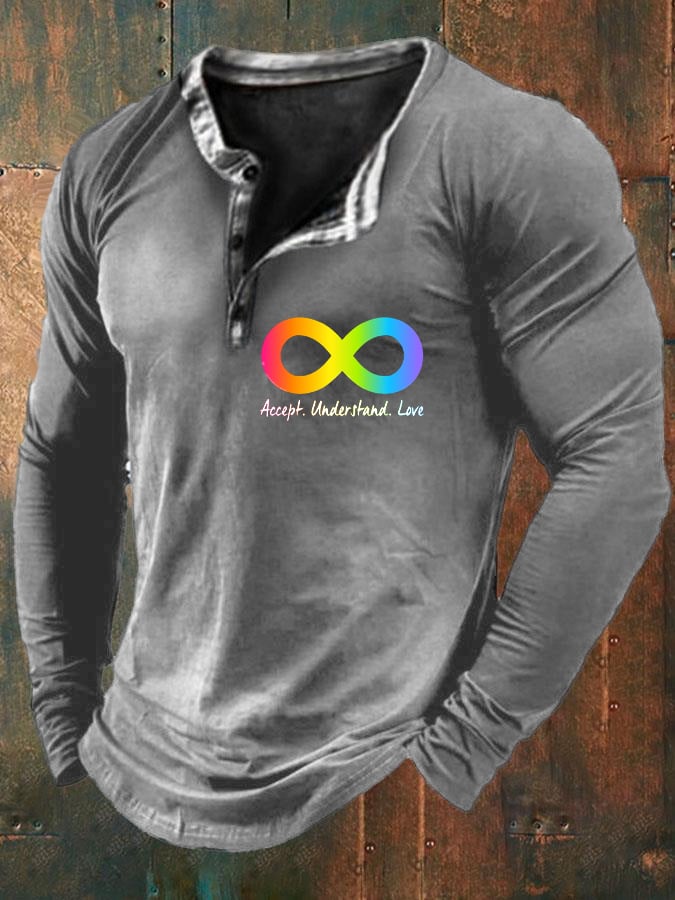 Men'S V-Neck Autism Awareness I Wear Blue For Autism Print T-Shirt