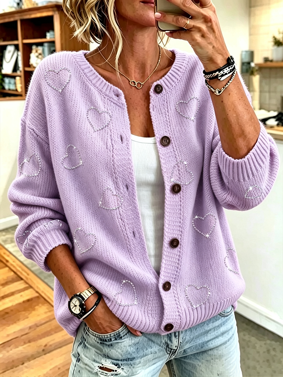 Women's Casual Floral Knitted Cardigan Top
